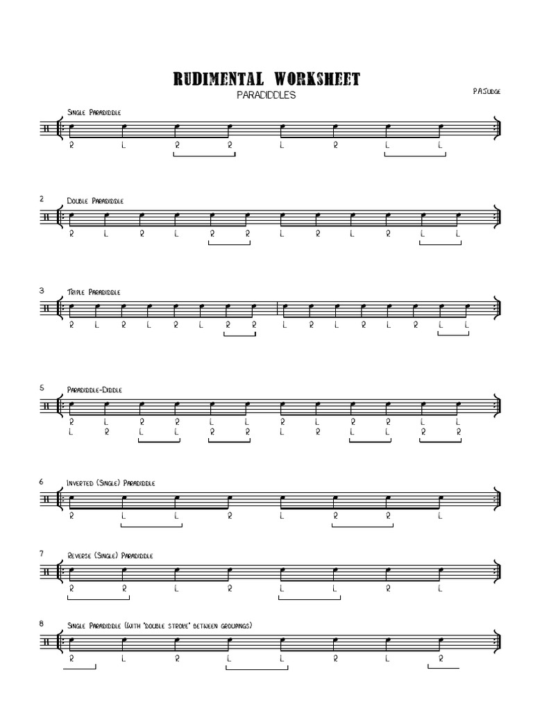 Paradiddle Exercises for Drummers | PDF | Rhythm And Meter | Drumming