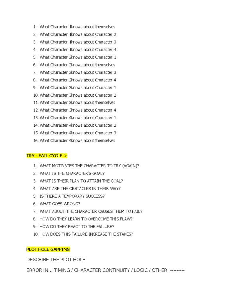 Try - Fail Cycle : Describe The Plot Hole Error in Timing / Character ...