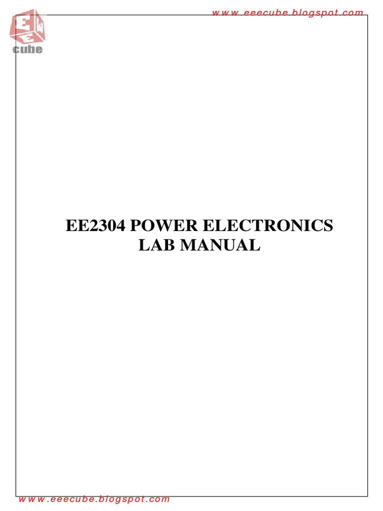 Ee2304 Power Electronics Lab Manual PDF Power Inverter Power Supply