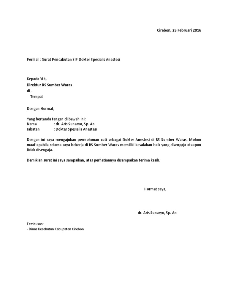 Contoh Surat Pengunduran Diri Dari Ptt Contoh Surat