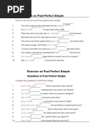 Exercise Past Perfect Simple 1