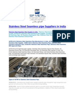 Stainless Steel Seamless Pipe Suppliers in India