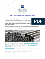 304 Stainless Steel Pipe Suppliers in India