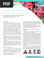 Quality Aspects of Rigid PET For Beverage Packaging