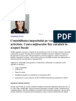 Contabilitatea Impozitului Pe Venit Din Activitate. Uzura Mijloacelor Fixe Calculată În Scopuri Fiscale