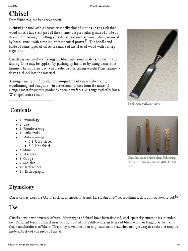 Chisel PDF Tools Woodworking