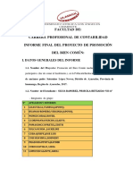 Informe Final de Proyecto de Promocion Del Bien Comun.