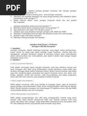 Soal Essay Jaringan Dasar Komputer Pigura