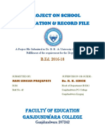 A Project On School Observation & Record File: Faculty of Education Ganjdundwara College