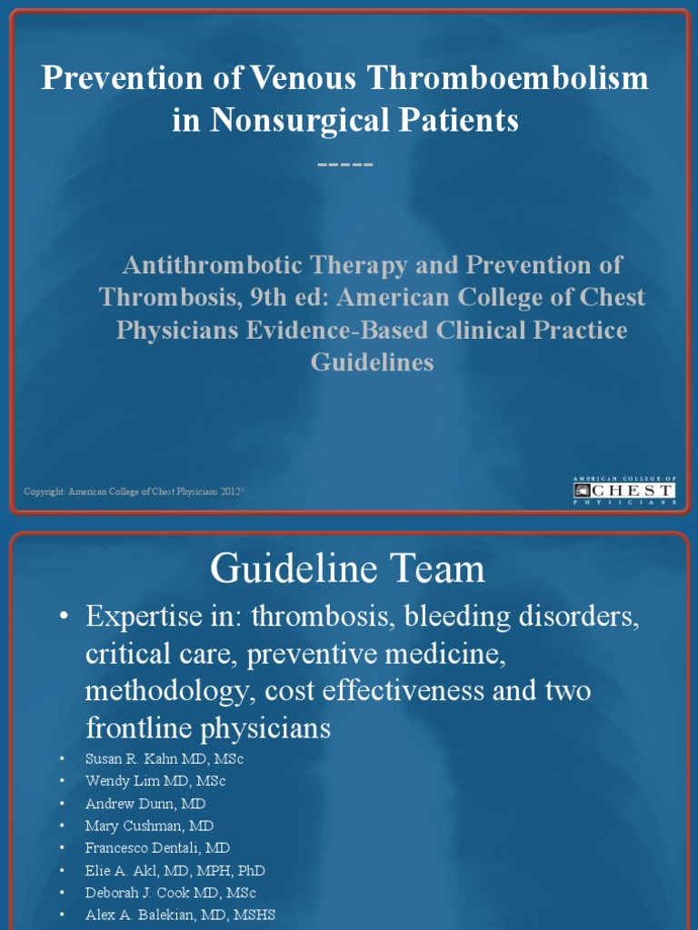 Prevention of Venous Thromboembolism in Nonsurgical Patients Medicine
