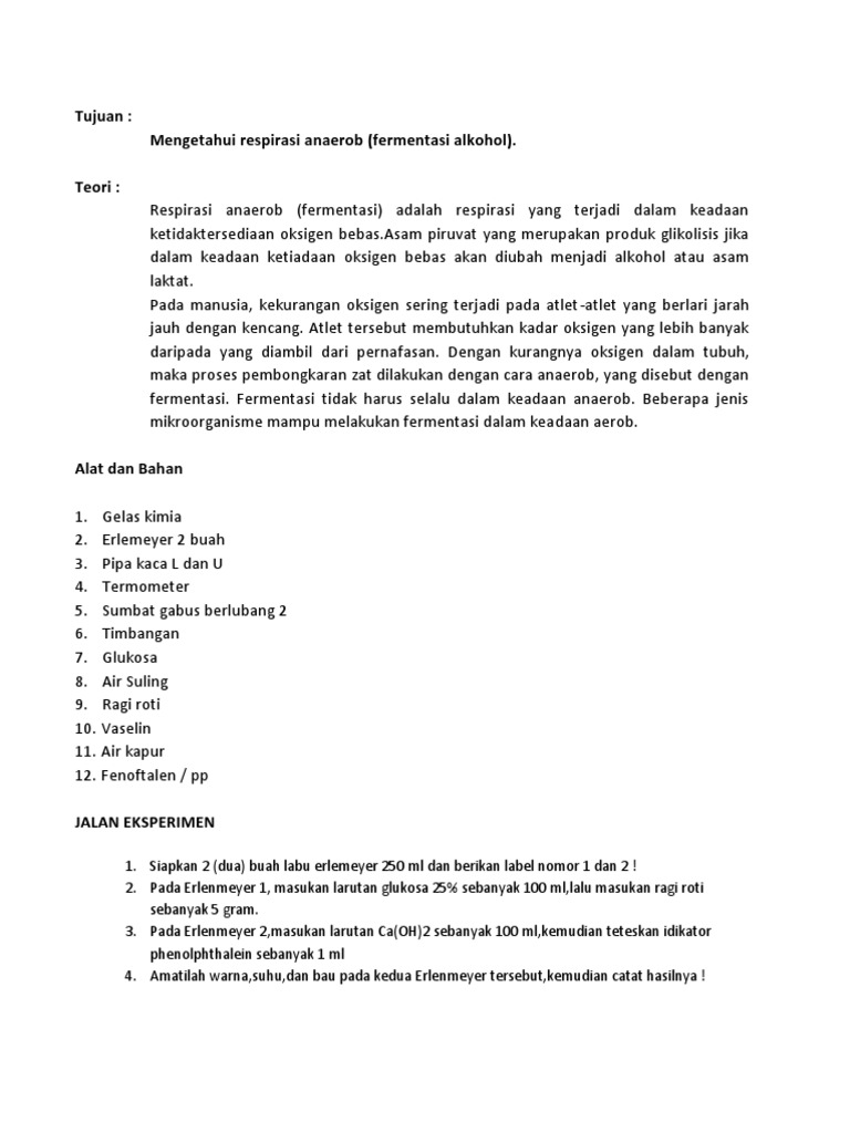 Laporan Praktikum Fermentasi Ragi | PDF