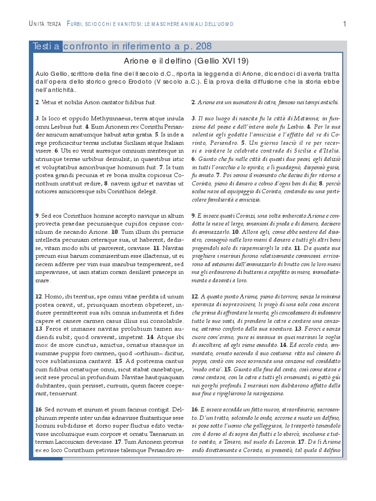 Arione e Il Delfino (Gellio XVI 19) PDF