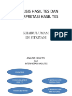 Analisis Hasil Tes Dan Interpretasi Hasil Tes