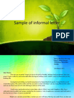 Sample of Informal Letter