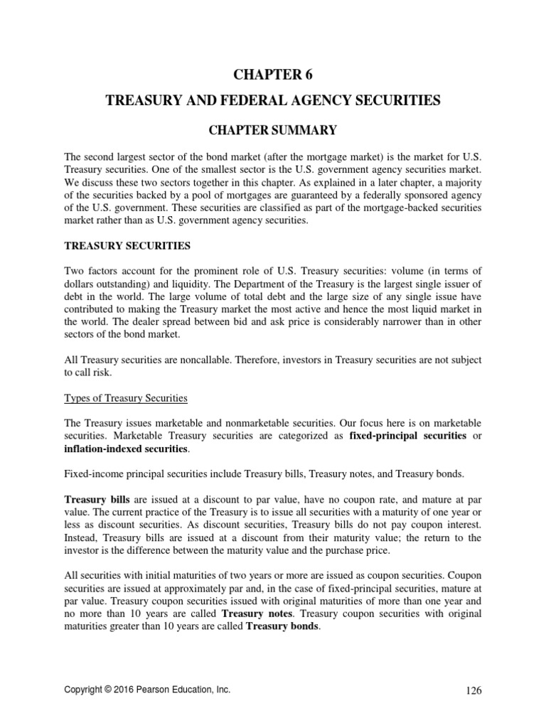 Treasury and Federal Agency Securities: Chapter Summary | PDF | United ...
