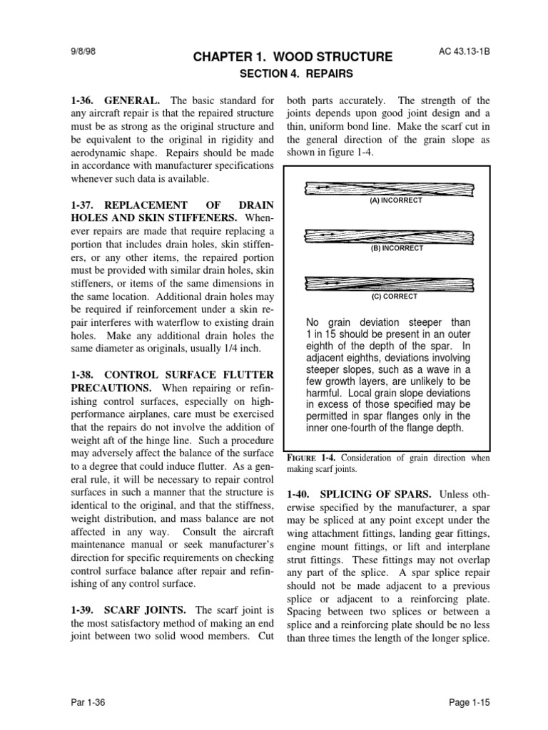 Chapter 1. Wood Structure F 14. Consideration of Grain Direction When PDF Plywood Spar