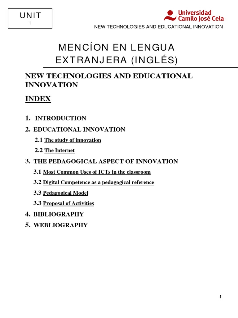 Unit - 1 - New Technologies and Educational Innovation | PDF ...