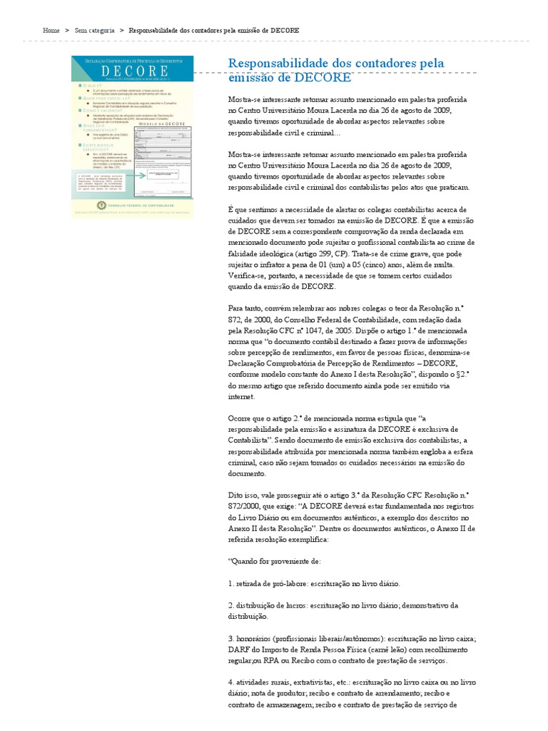 Como Emitir Decore: Guia Prático | PDF