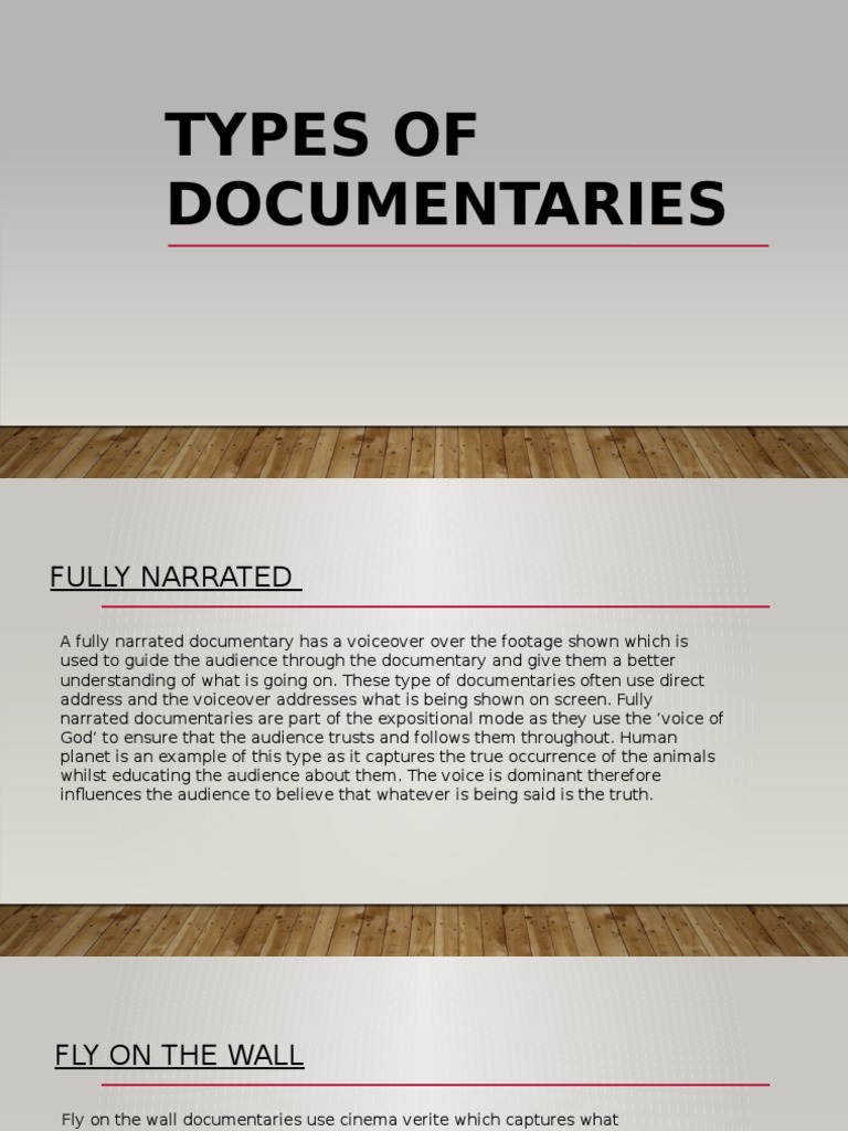 Types of Documentaries Explained | PDF | Documentary Film