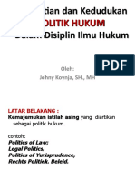 Pengertian Dan Kedudukan POLITIK HUKUM Dalam Disiplin Ilmu Hukum