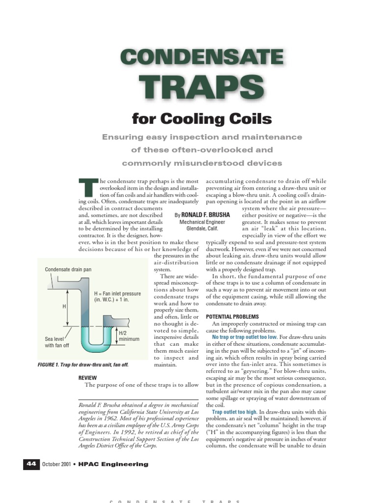 Condensate Traps Pressure Duct (Flow)