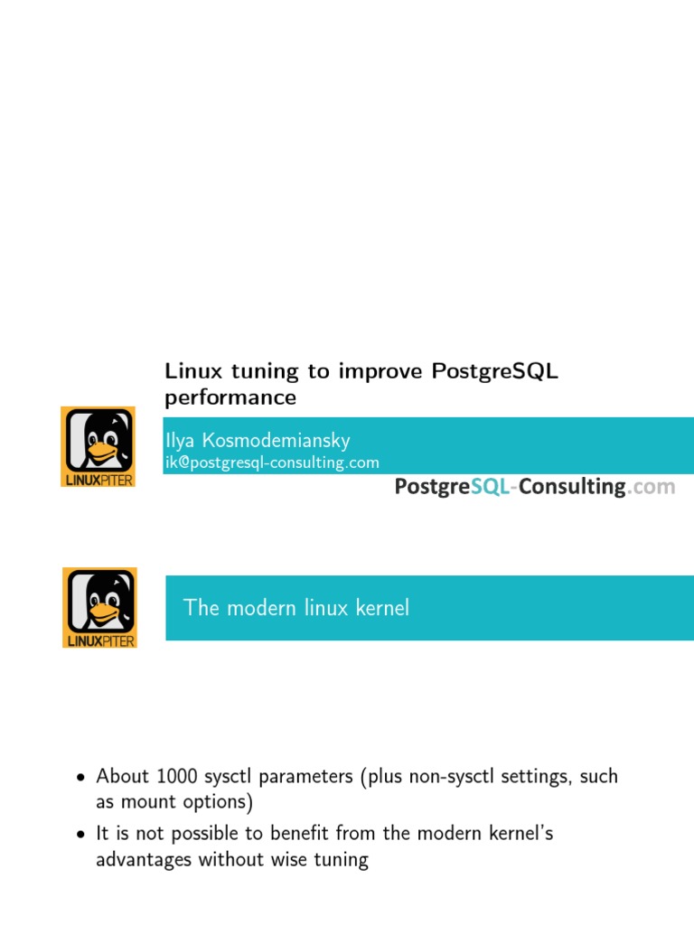 Tuning Linux for PostgreSQL Performance | PDF | Office Equipment | Data