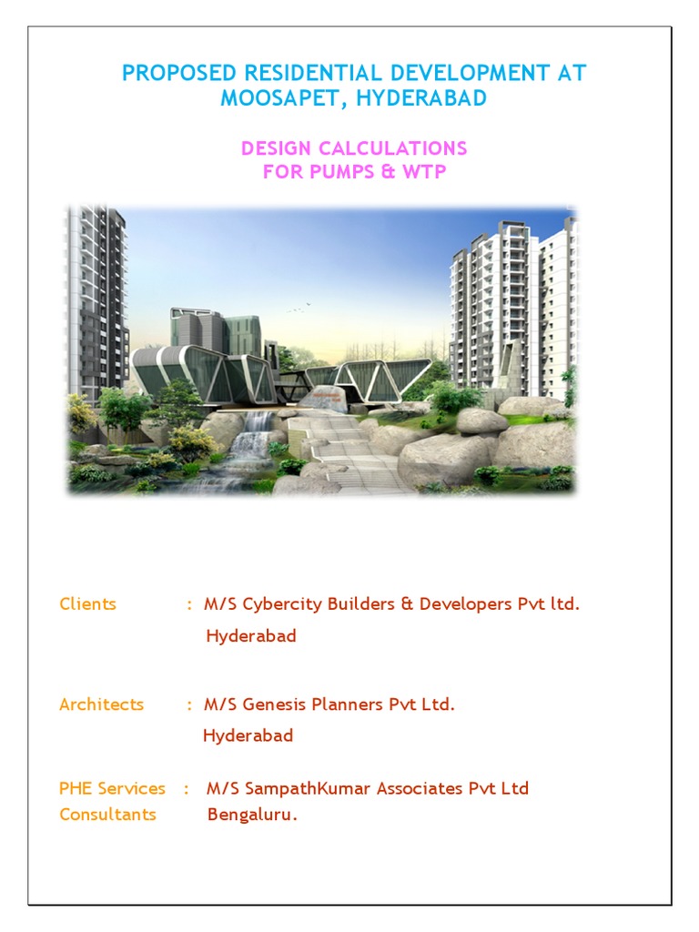 Moosapet Residential Development Pump Design | PDF | Pump | Hydrology