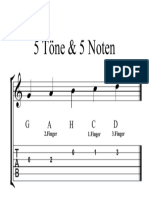 5 Töne & 5 Noten (Mit TAB) - Partitur