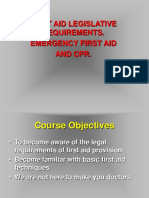 First Aid Legislative Requirements. Emergency First Aid and CPR