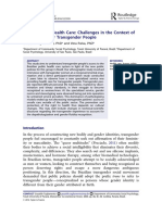 Trans Specific Health Care Challenges in The Context of New Policies For Transgender People