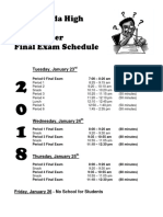 Final Exam Schedule For January 2018