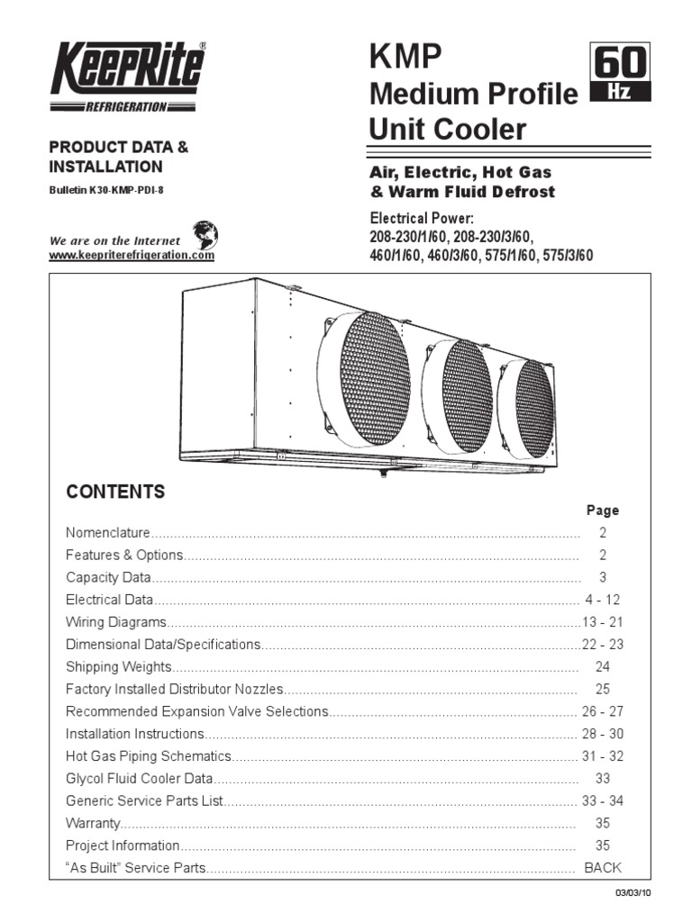 Keeprite K30-KMP Unit Cooler Manual | PDF | Electric Heating | Valve