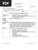 Lesson PlanThrust and Pressure