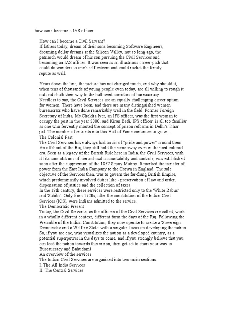 I want to become ias officer essay picture