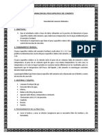 Determinacion Del Peso Especifico Del Cemento