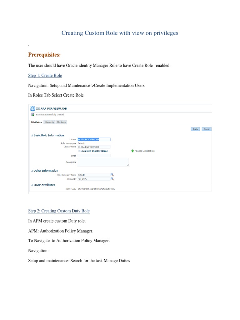 Creating Custom Roles in Oracle Fusion | PDF | Information Retrieval ...