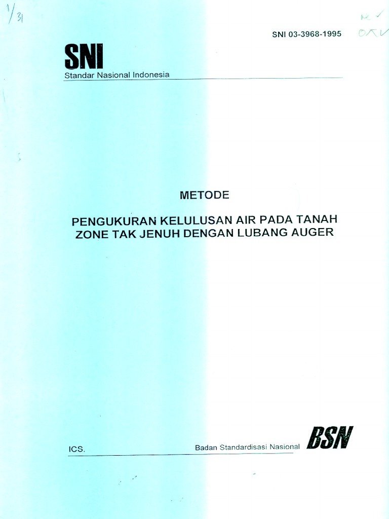 Sni 03-3968-1995 PDF | PDF