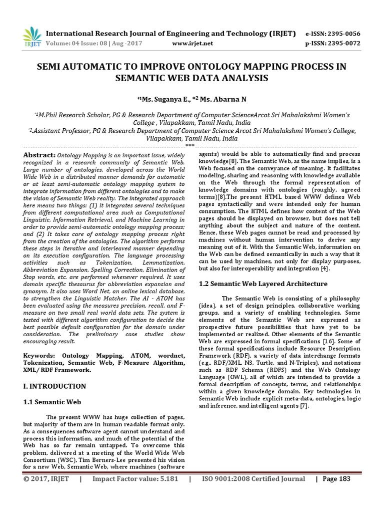 Semi-Automatic Ontology Mapping in Semantic Web | PDF | Semantic Web ...