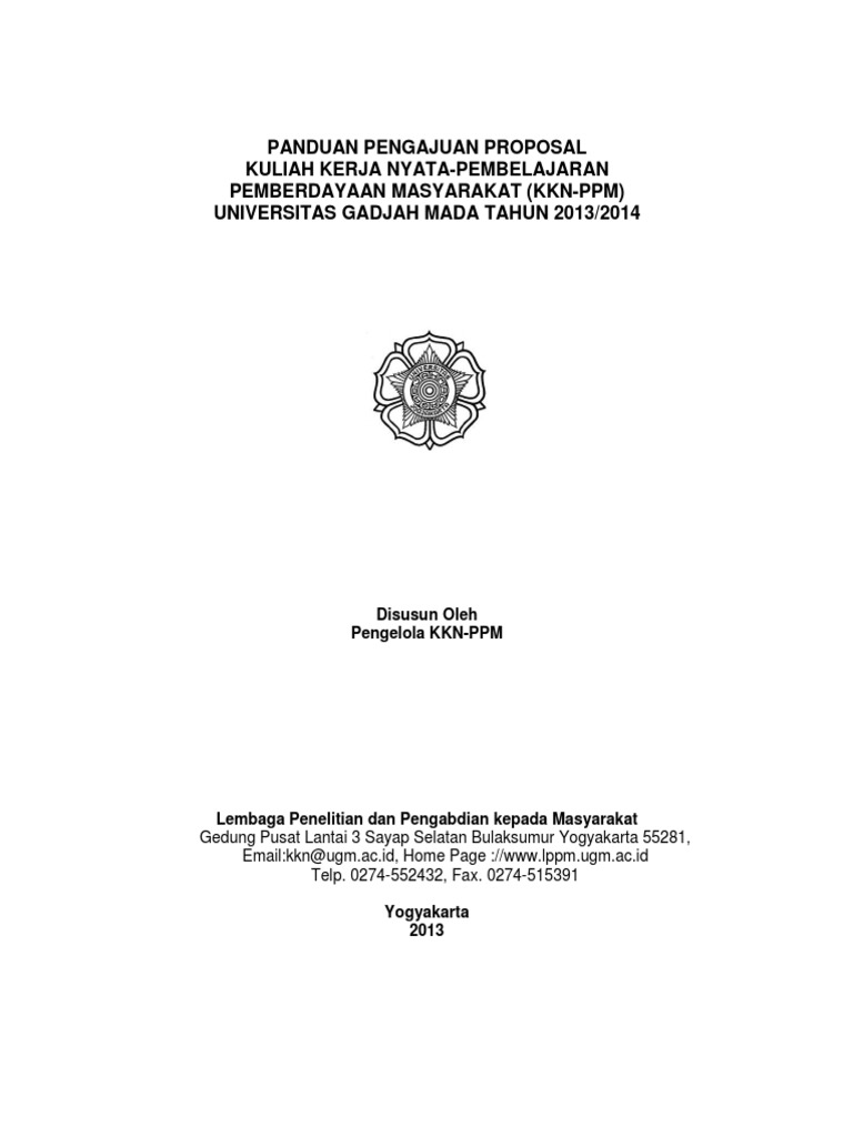 Panduan Format Proposal KKN-PPM 2013-2014 PDF | PDF