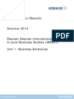 IAL Business Studies May 2014 Unit 1 MS