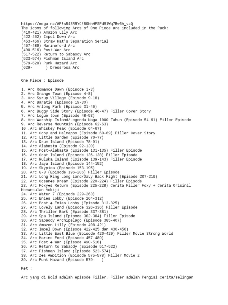 Listes Des épisodes De One Piece
