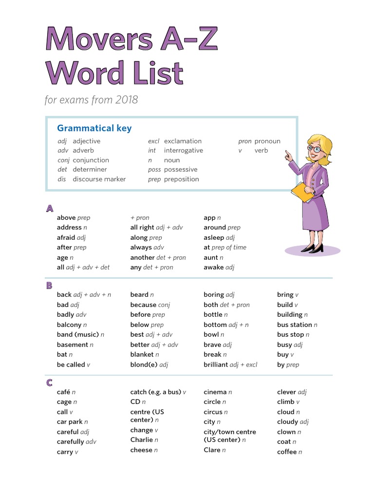yle movers word list 2018 pdf syntax linguistic morphology