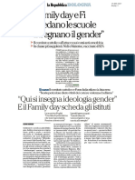 Il Family Day e Forza Italia schedano le scuole "Insegnano il gender"