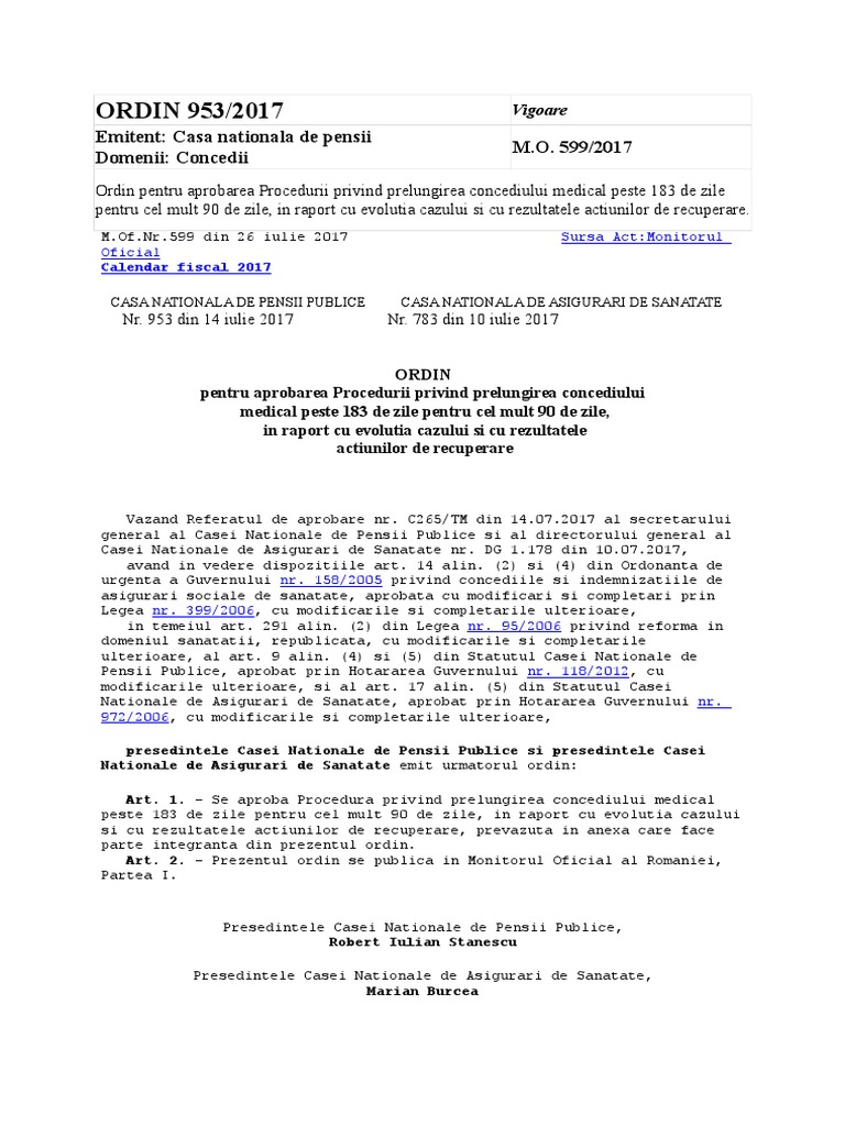 O 953 2017 Prelungire Concediu Medical
