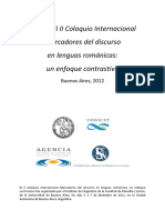 Actas II Coloquio Internacional Marcadores Del Discurso en Las Lenguas Románicas PDF