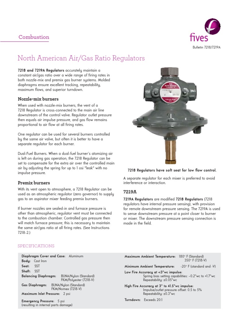 72187219A Air & Gas Ratio Regulators PDF Valve Energy Technology