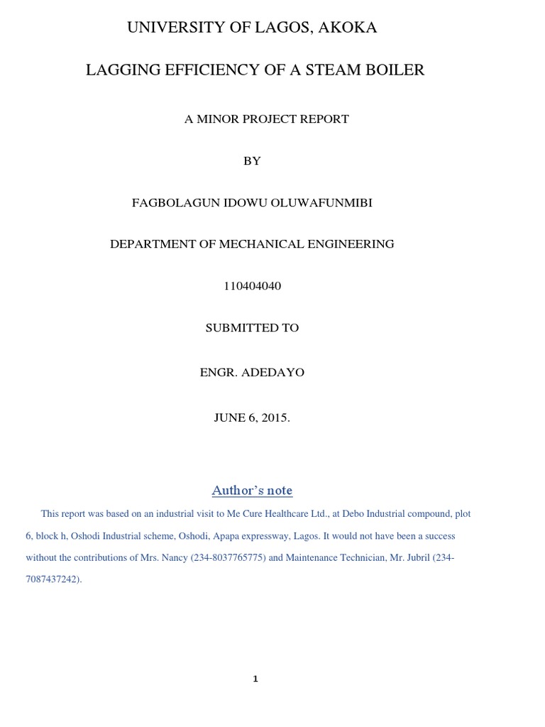 Steam Boiler Lagging Efficiency Report | PDF | Boiler | Heat Transfer