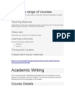 English Language Courses Range Writing Academic