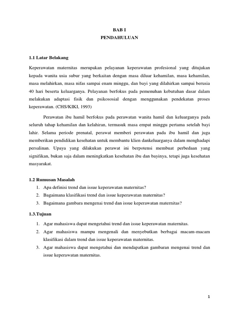 Trend Dan Issue Kep Maternitas