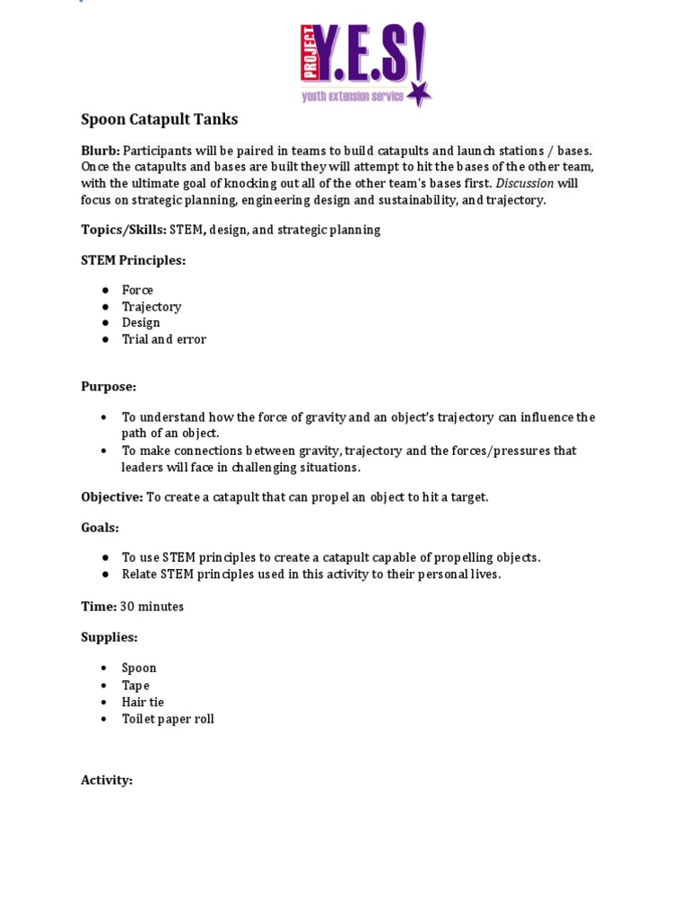 STEM Catapult Challenge Activity | PDF